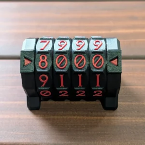 Contador de vida TCG negro con rojo detalle ruedas